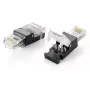 Equip Įrankiams nereikalaujantis RJ45 kištukas, Cat.6, RJ-45, Juodas, Skaidrus, Polikarbonatas, Cat6, -10 - 60 °C, 12 g