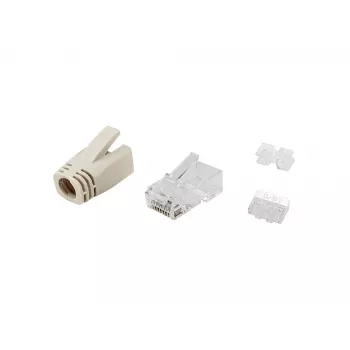 Equip Cat.6A RJ45 kištukų rinkinys 100 vnt. permatomas baltas