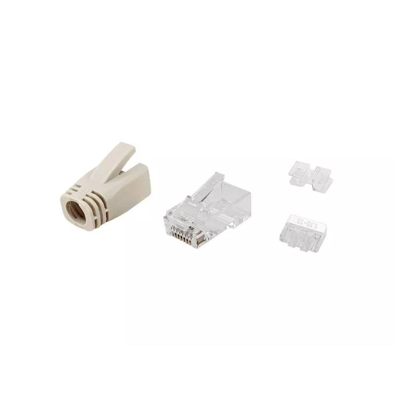 Equip Cat.6A RJ45 kištukų rinkinys 100 vnt. permatomas baltas
