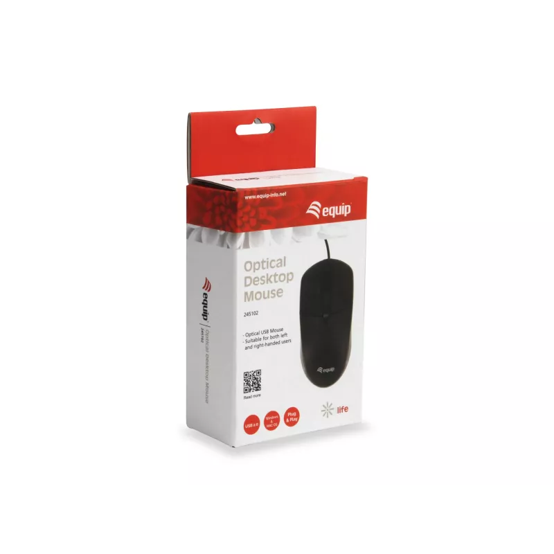 Equip 245102 pelė Office Abipusė USB Type-A Optinė 1000 DPI