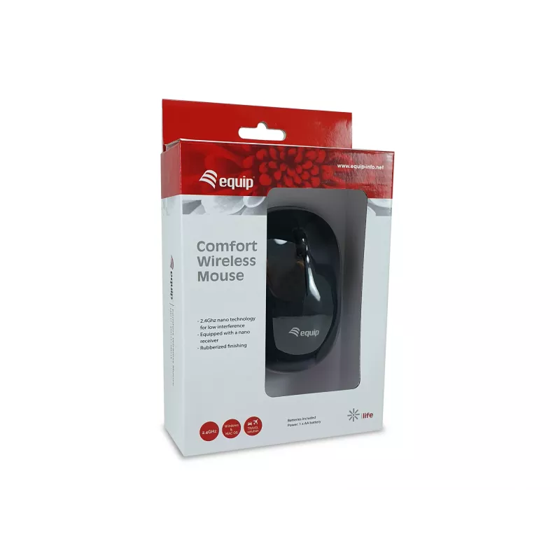 Pelė Equip Comfort Wireless Juoda RF Wireless