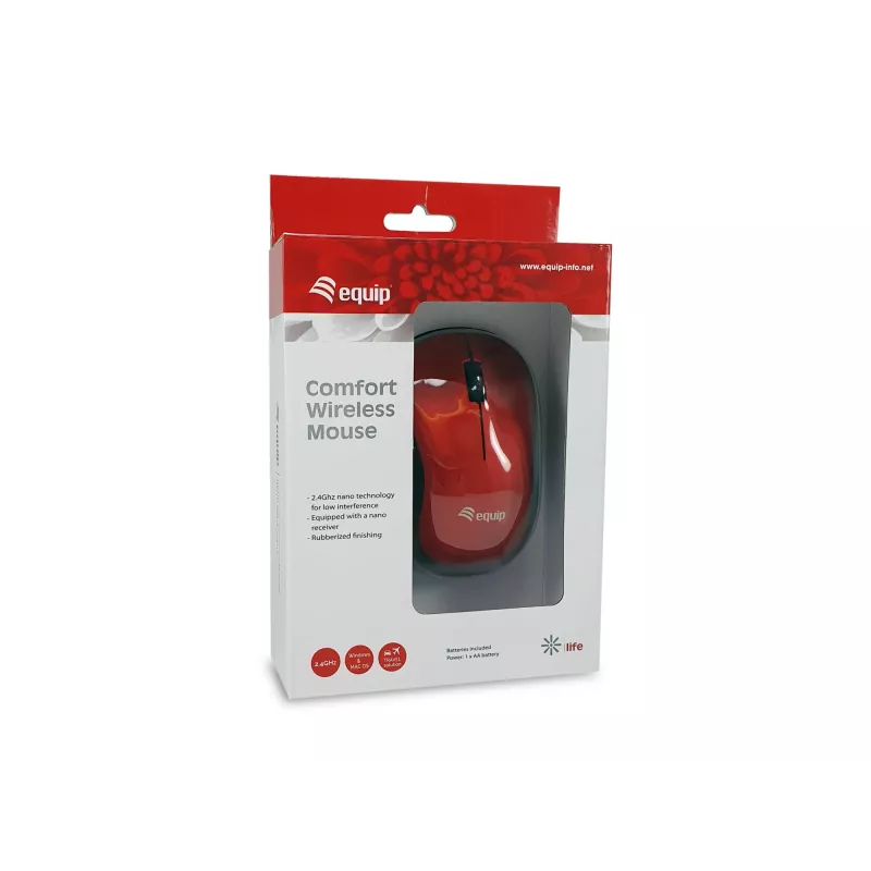 Belaidė pelė Equip Comfort raudona RF belaidė