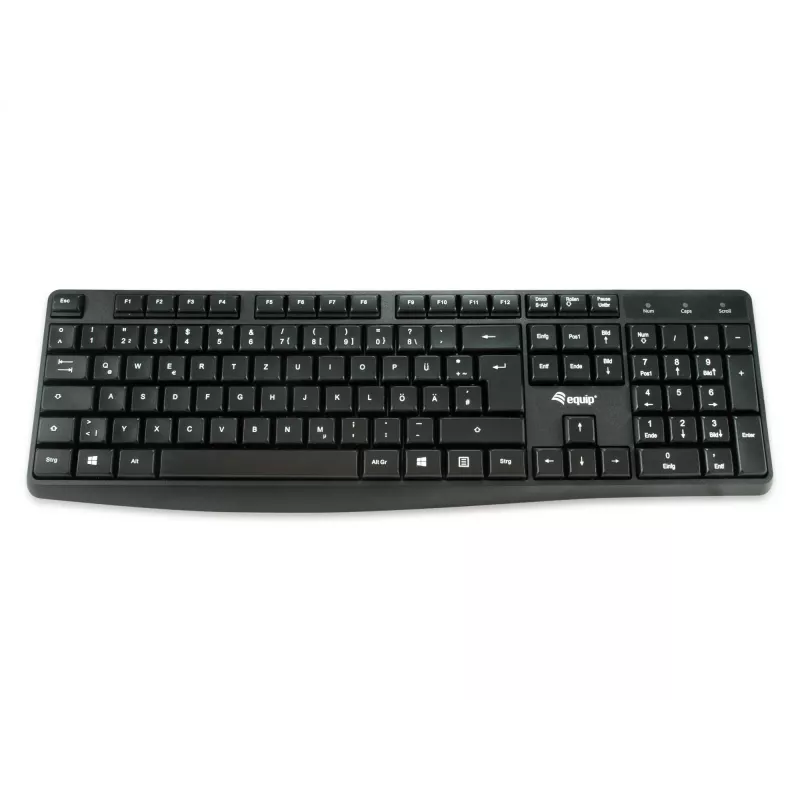 Equip Wired USB klaviatūra, Full-size (100%), Wired, USB, QWERTY, Juoda