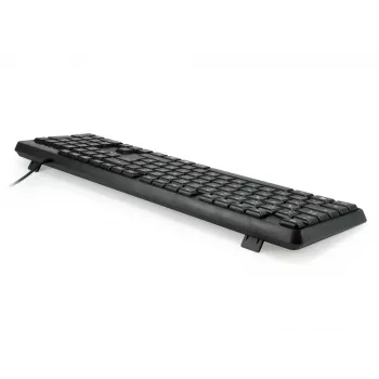 Equip laidinė USB klaviatūra, JAV/tarptautinis išdėstymas (QWERTY), pilno dydžio (100 %), laidinė, USB, QWERTY, juoda