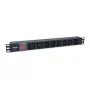 Equip 8 lizdų maitinimo skirstytuvas, 6 x IEC-C13 + 2 x IEC-C19, įjungimo/išjungimo jungiklis, aliuminio korpusas