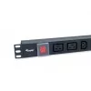 Equip 8 lizdų maitinimo skirstytuvas, 6 x IEC-C13 + 2 x IEC-C19, įjungimo/išjungimo jungiklis, aliuminio korpusas
