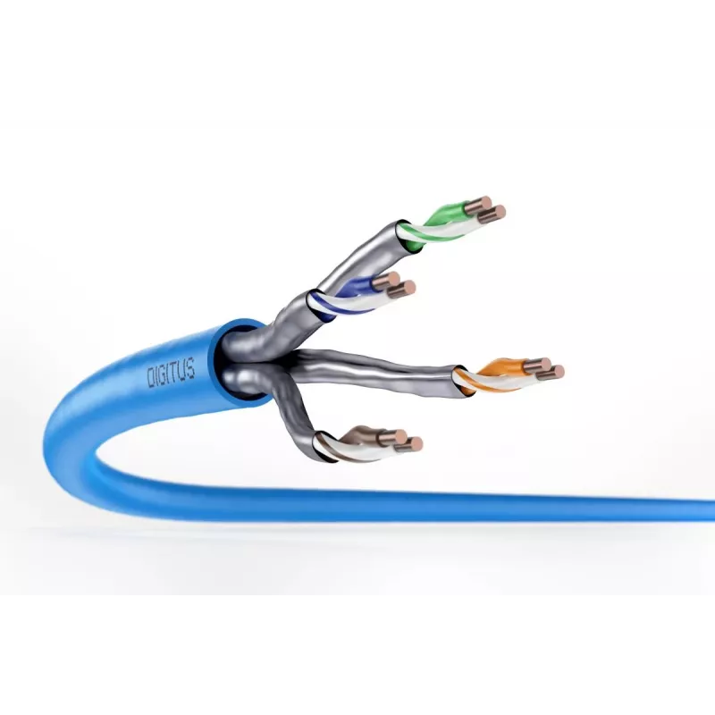 DIGITUS montavimo kabelis - CAT6a - U/FTP - AWG 23/1 - 100 m - mėlynas