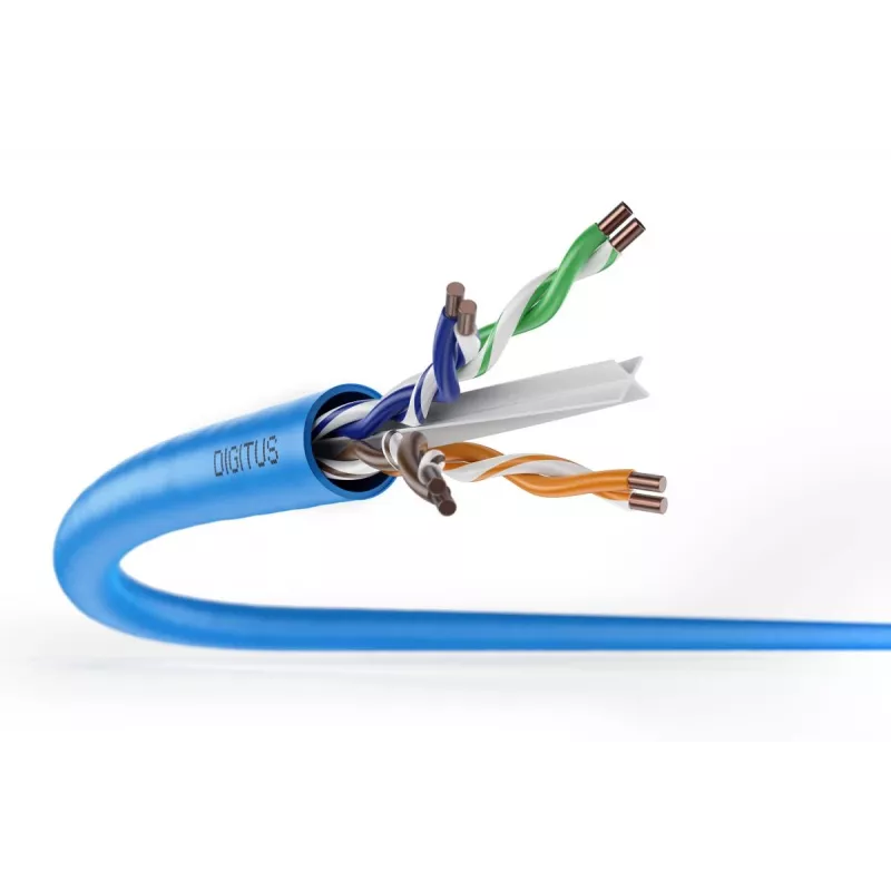 DIGITUS montavimo kabelis - CAT6a - U/UTP - AWG 23/1 - 305m - šviesiai mėlyna