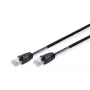 DIGITUS lauko komutacinis kabelis - CAT6 - S/FTP - su apsauginiais gaubteliais - Cu - 1m - juodas apvalkalas