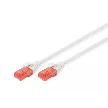 DIGITUS komutacinis kabelis - CAT6 - U/UTP - Snagless - Cu - 1m - White