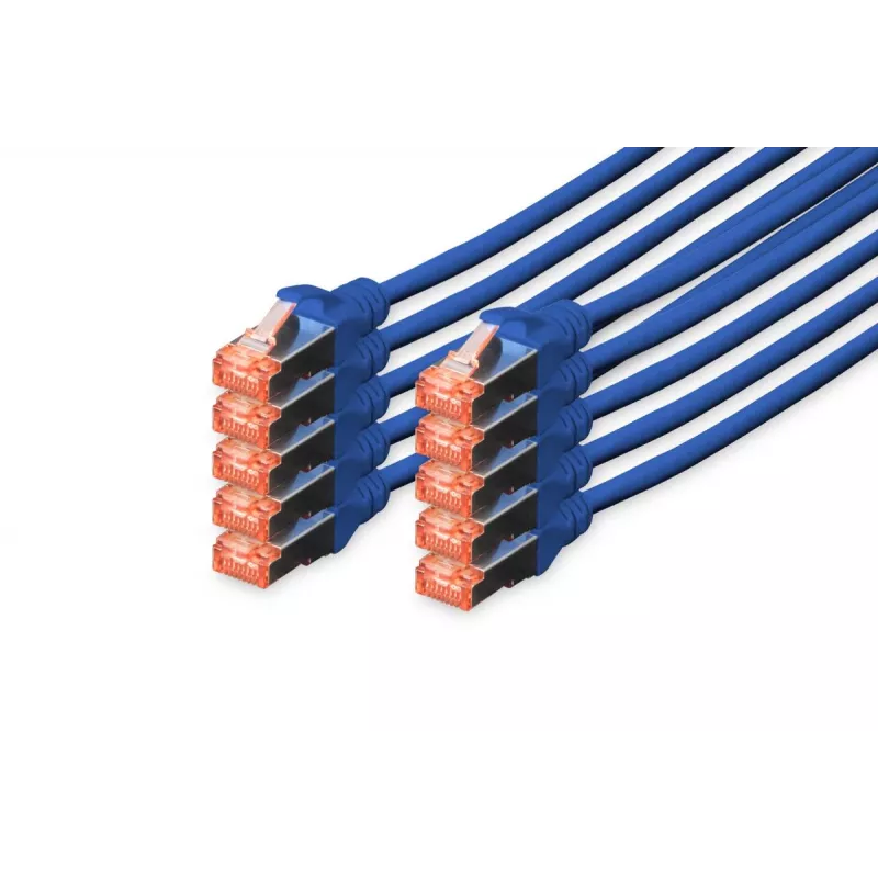 DIGITUS komutacinis kabelis - CAT6 - S/FTP - Snagless - Cu - 5m - mėlynas - 10pk
