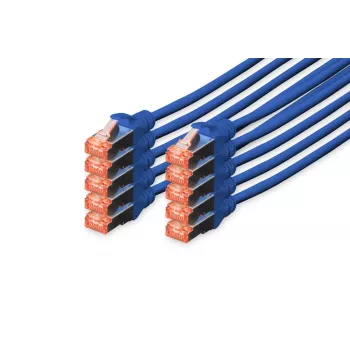 DIGITUS komutacinis kabelis - CAT6 - S/FTP - Snagless - Cu - 5m - mėlynas - 10pk