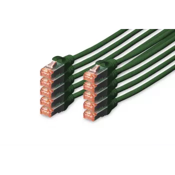 DIGITUS komutacinis kabelis - CAT6 - S/FTP - Snagless - Cu - 5m - green - 10pk