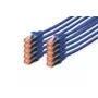 DIGITUS komutacinis kabelis - CAT6 - S/FTP - Snagless - Cu - 2m - mėlynas - 10 vnt.