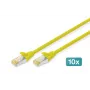 DIGITUS pataisomasis laidas - CAT6a - S/FTP - Snagless - 1m - geltonas - 10 vnt. pakuotėje