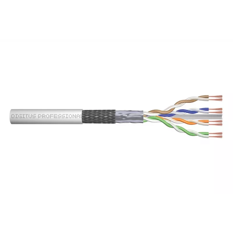 Tinklo kabelis Digitus CAT 6 SF/UTP vytos poros kabelis 100m pilkas