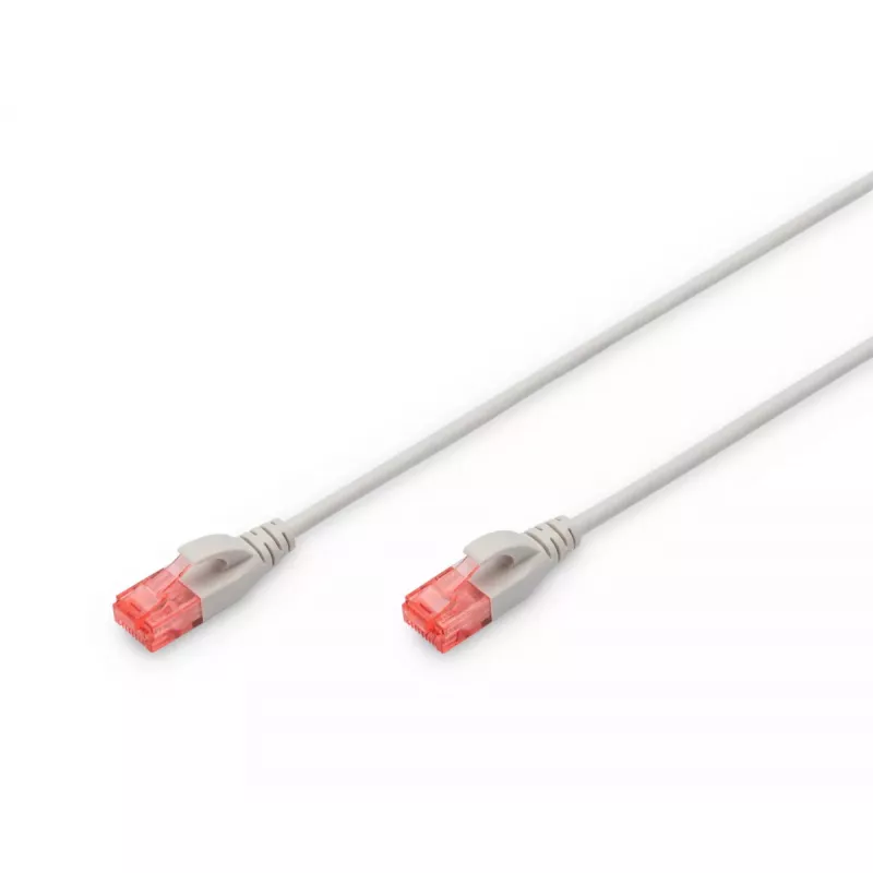 DIGITUS plonas komutacinis kabelis - CAT6 - U/UTP - Snagless - Cu - 2m - pilkas