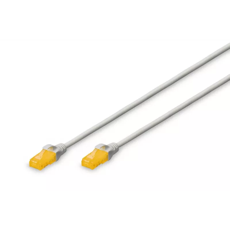 Tinklo kabelis Digitus CAT 6A U/UTP plonas komutacinis kabelis RJ-45 Cat6a 1m pilkas