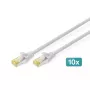 DIGITUS komutacinis kabelis - CAT6a - S/FTP - Snagless - 2m - red - 10pk
