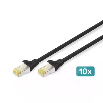 DIGITUS komutacinis kabelis - CAT6a - S/FTP - Snagless - 3m - Juoda - 10pk