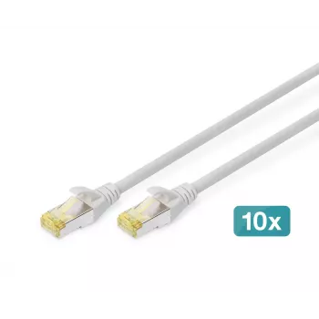 DIGITUS kabelio pataisas - CAT6a - S/FTP - be užkabinimo - 5m - juoda - 10 vnt. pakuotėje