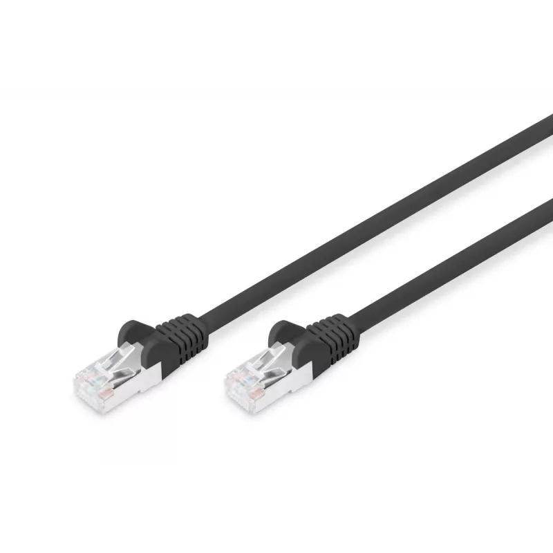 DIGITUS komutacinis kabelis - CAT6 - S/FTP - Su apsauginiu gaubteliu - 1 m - Juoda
