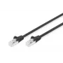 DIGITUS komutacinis kabelis - CAT6 - S/FTP - Su apsauginiu gaubteliu - 1 m - Juoda