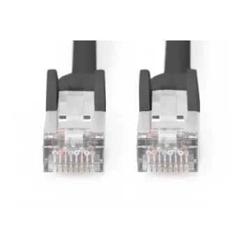 DIGITUS komutacinis kabelis - CAT6 - S/FTP - Su apsauginiu gaubteliu - 1 m - Juoda