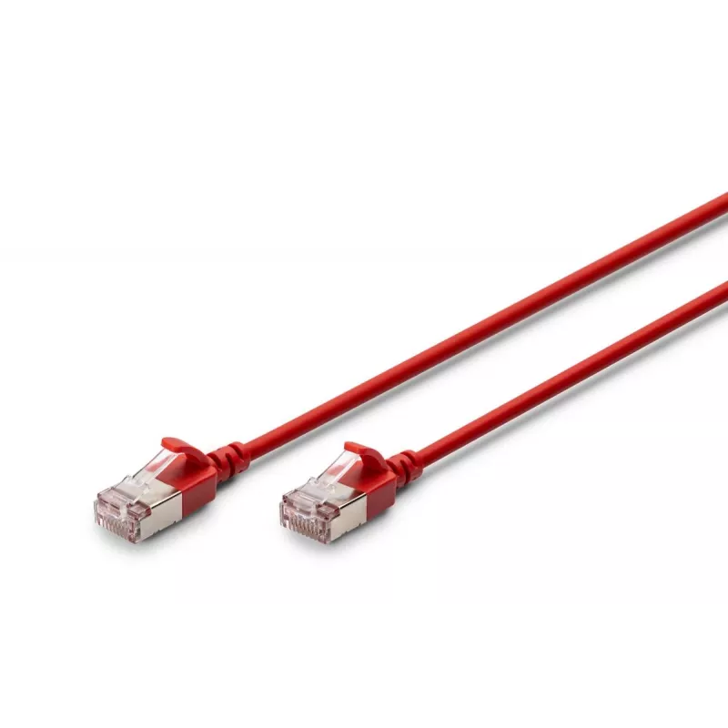 DIGITUS plonas komutacinis kabelis - CAT6A - F-FTP - 2m - raudonas