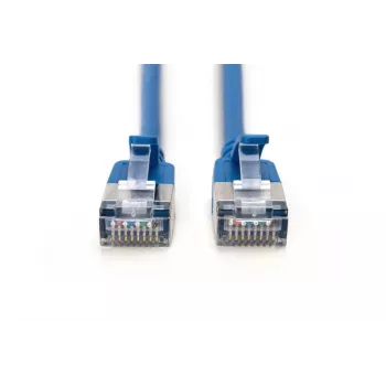 DIGITUS plonas komutacinis kabelis - CAT6A - F-FTP - 50cm - Mėlynas
