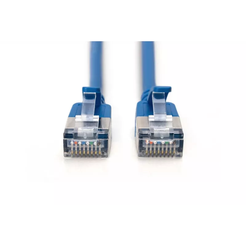 DIGITUS plonas komutacinis kabelis - CAT6A - F-FTP - 50cm - Mėlynas