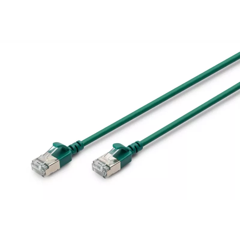 DIGITUS plonas komutacinis kabelis - CAT6A - F-FTP - 30cm - Žalias