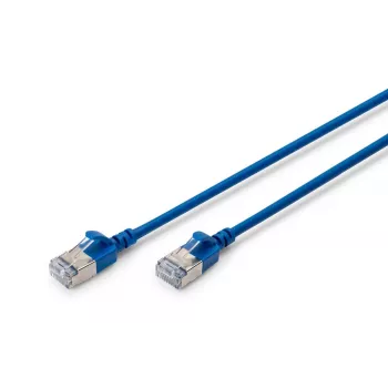 DIGITUS plonas komutacinis kabelis - CAT6A - F-FTP - 30 cm - Mėlynas