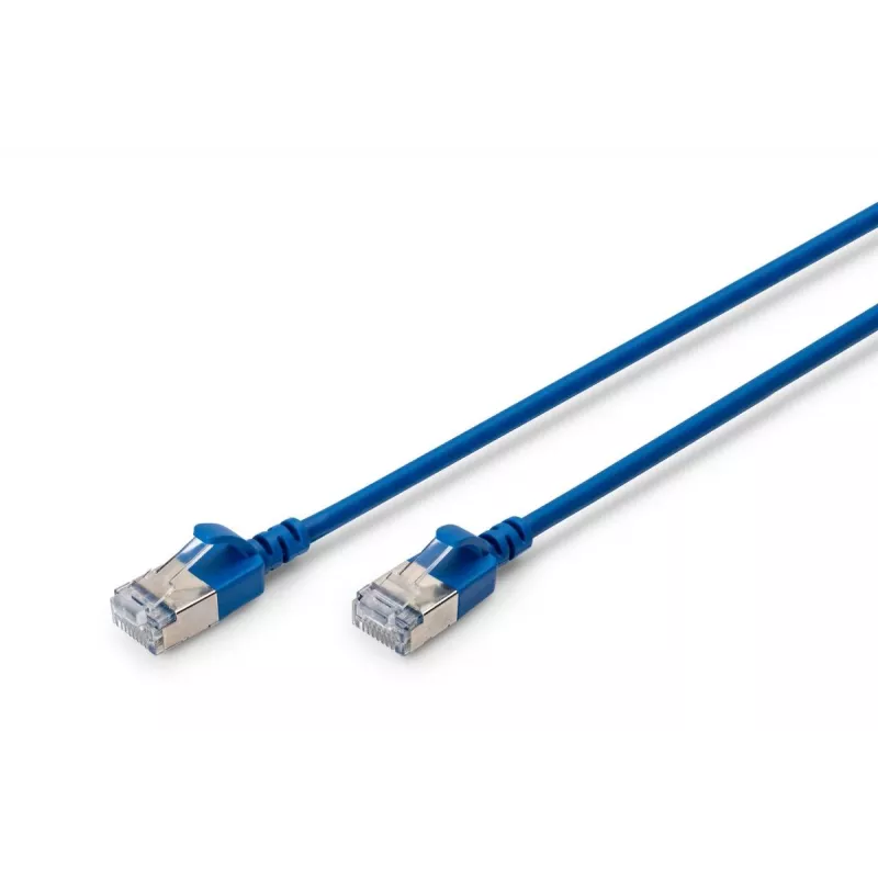 DIGITUS plonas komutacinis kabelis - CAT6A - F-FTP - 5m - Mėlynas
