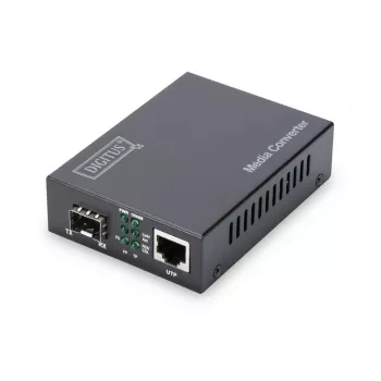DIGITUS medijos keitiklis, SFP 10/100/1000Base-T į atvirą SFP lizdą, su maitinimo bloku be SFP modulio