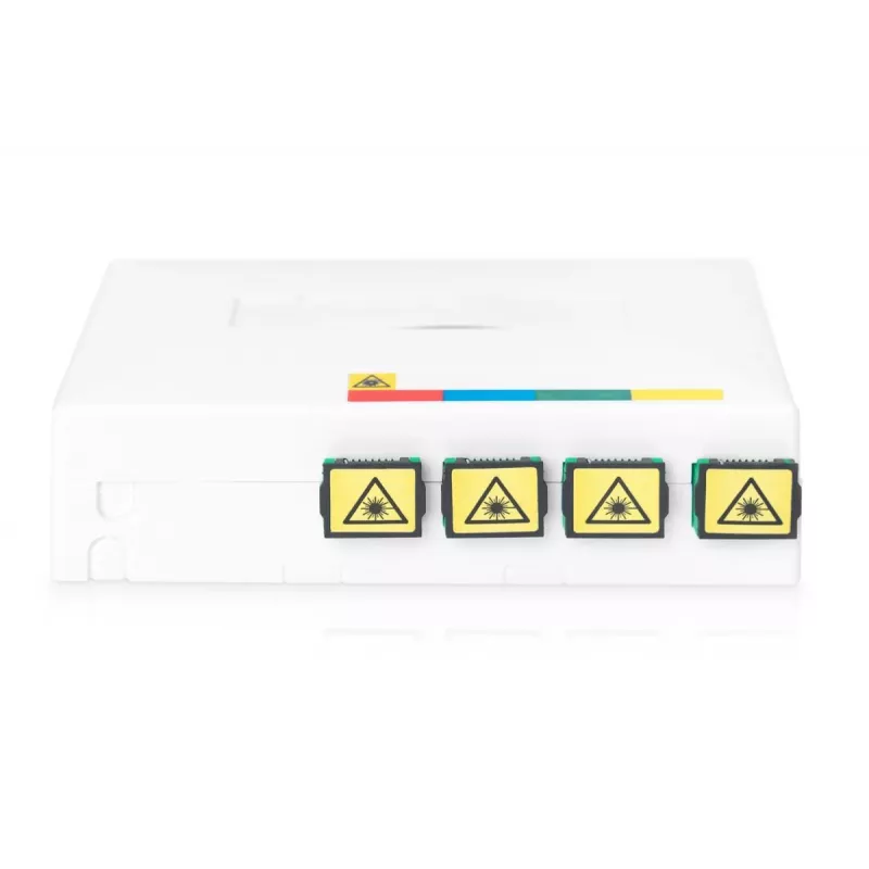 DIGITUS FTTH gaubtas, su 4x SC (APC) SX adapterių paviršiumi ir DIN bėgelio tvirtinimu