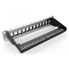 DIGITUS modulinė pataisų plokštė, ekranuota 12 prievadų, tuščia, 1U, 254 mm (10 colių) stovo montavimui, spalva juoda RAL 9005