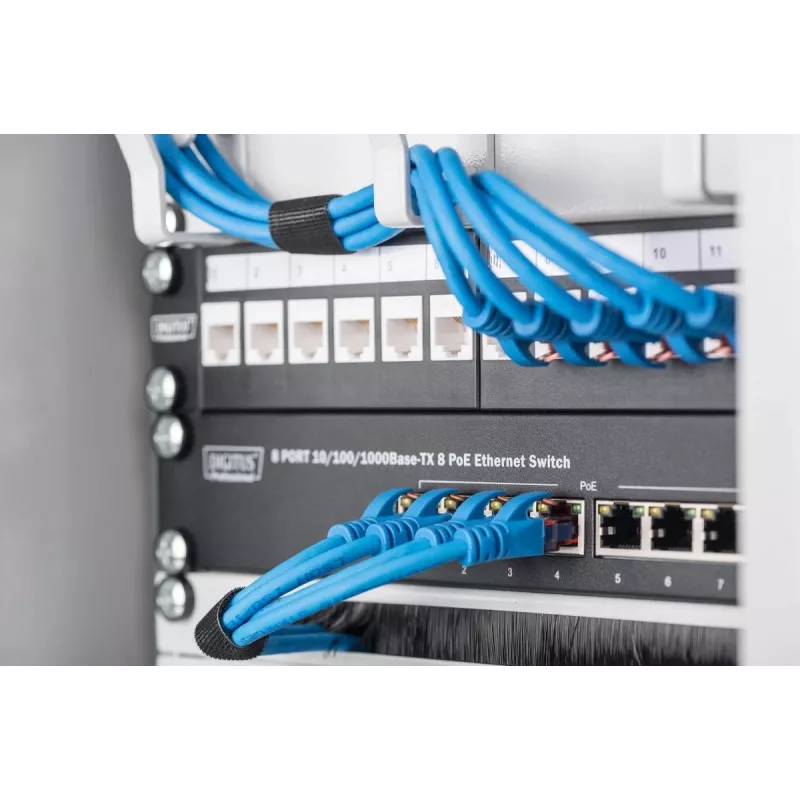 DIGITUS modulinė pataisų plokštė, ekranuota 12 prievadų, tuščia, 1U, 254 mm (10 colių) stovo montavimui, spalva juoda RAL 9005