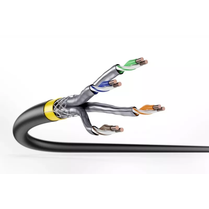 DIGITUS montažinis kabelis - CAT 7A - S/FTP - AWG 22/1 simplex - 500 m - geltonas - Dca-s1a d1 a1
