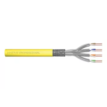 DIGITUS instaliacinis kabelis - Cat 7a - S/FTP - AWG 22/1 simplex - 100 m - Geltonas