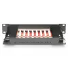 DIGITUS Patch Panel CAT6A ekranuotas, 8 prievadų 1U, 10 colių montavimui stove, juodas RAL 9005