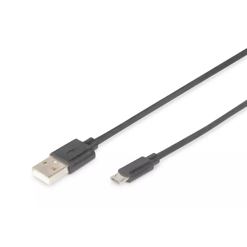 DIGITUS USB 2.0 jungiamasis kabelis, A tipo - mikro B M/M, 2 m juodas, suderinamas su USB 2.0
