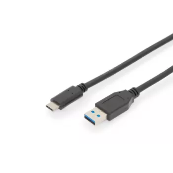 DIGITUS ASSMANN USB Type-C jungiamasis kabelis, Type C į A M/M, 1m, visų funkcijų, Gen2, 3A, 10GB, versija 3.1, CE, juodas