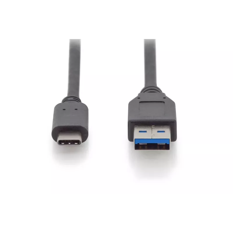 DIGITUS ASSMANN USB Type-C jungiamasis kabelis, Type C į A M/M, 1m, visų funkcijų, Gen2, 3A, 10GB, versija 3.1, CE, juodas
