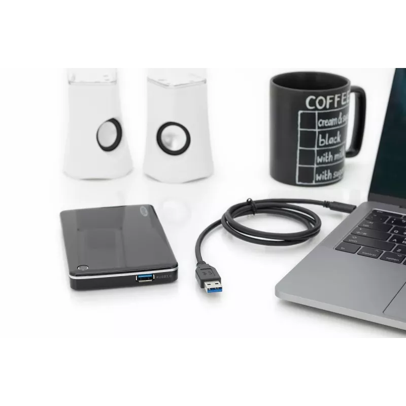 DIGITUS ASSMANN USB Type-C jungiamasis kabelis, Type C į A M/M, 1m, visų funkcijų, Gen2, 3A, 10GB, versija 3.1, CE, juodas