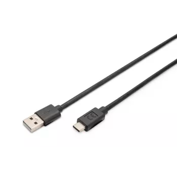 DIGITUS ASSMANN USB Type-C jungiamasis kabelis, tipas C į A M/M, 3m 3A, 480MB, 2.0 versija, juoda