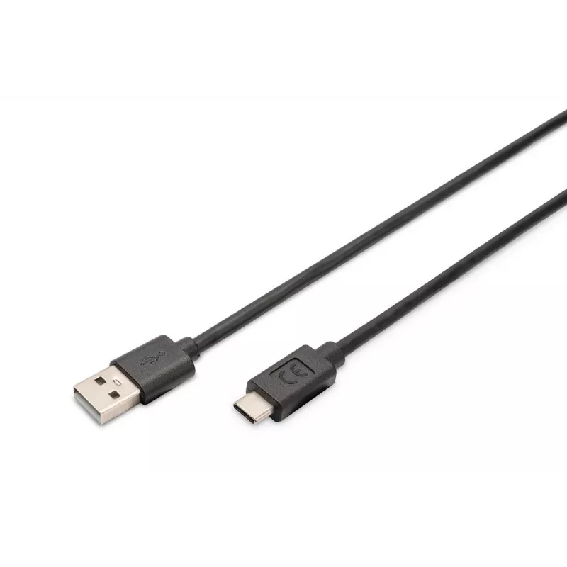 DIGITUS ASSMANN USB Type-C jungiamasis kabelis, tipas C į A M/M, 3m 3A, 480MB, 2.0 versija, juoda