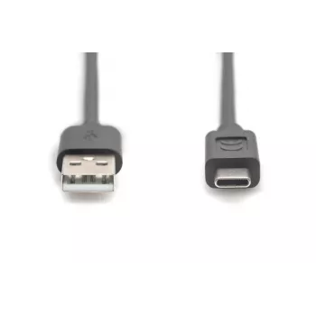 DIGITUS ASSMANN USB Type-C jungiamasis kabelis, tipas C į A M/M, 3m 3A, 480MB, 2.0 versija, juoda