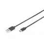 DIGITUS ASSMANN USB Type-C jungiamasis laidas, C tipo į A, kištukas/kištukas, 2 m 3 A, 480 MBit/s, 2.0 versija, juodas