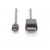 DIGITUS USB Type-C adapterio kabelis, Type-C į DP M/M, 2m 4K/60Hz, 32,4 GB, CE, juodas